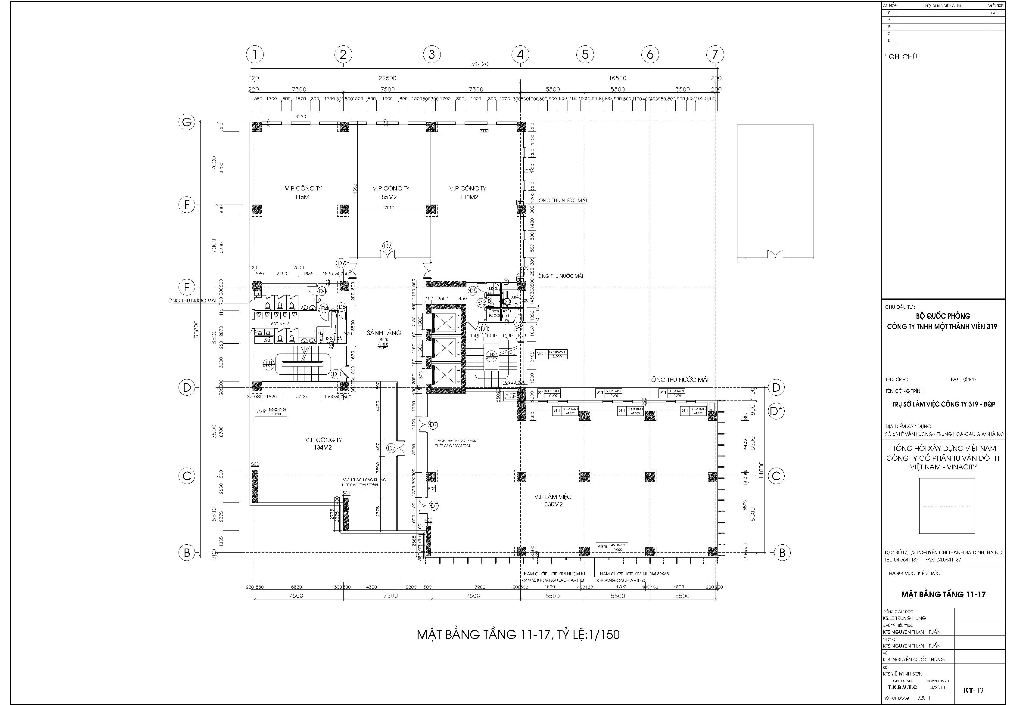 Mặt Bằng TÒA NHÀ 319 BỘ QUỐC PHÒNG